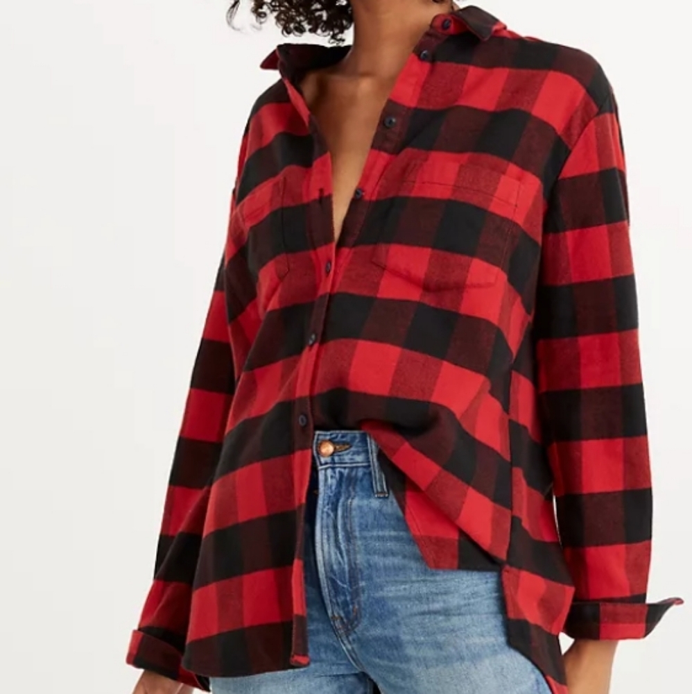 Madewell sz S flannel Ex-boyfriend oversized top